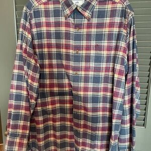 Southern Tide Men's Plaid Shirt - Burgundy and Navy